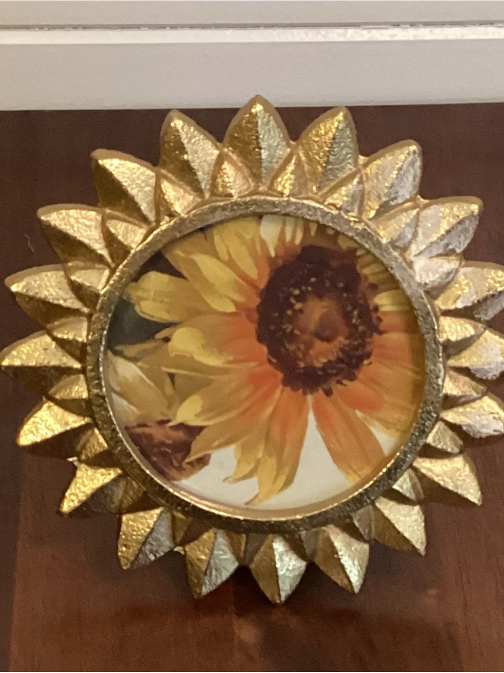 Gold Sunflower Photo Frame - Home Accents 4 X4”